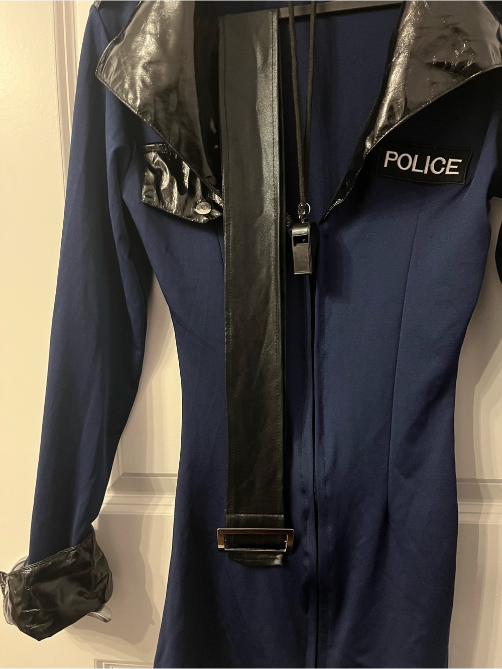Police-Style Women’s Trench Coat Jacket in Navy and Black